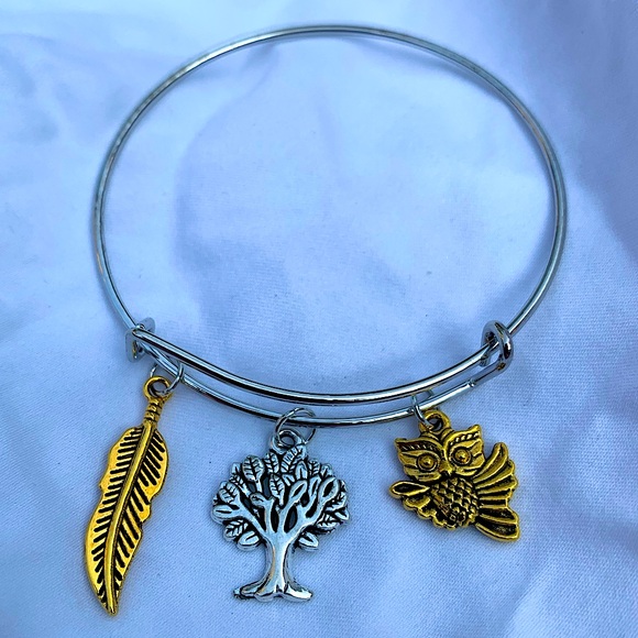 Hand Crafted Jewelry - Brand New! Handmade! Adjustable Charm Bangle Bracelet!